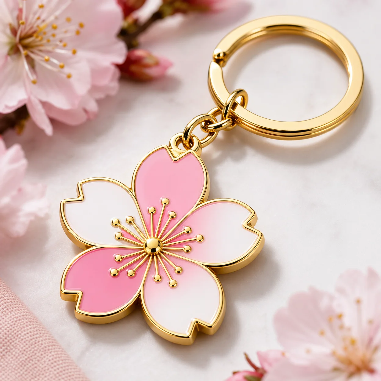 Rose Gold Initial Keychain